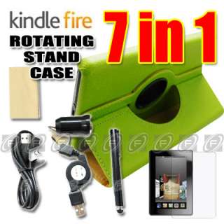  Kindle Fire PU Leather Case Cover /Car Charger/USB Cable 