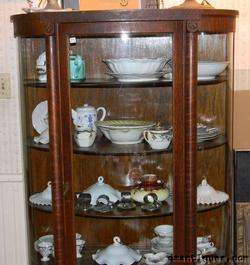   c1890 Victorian Solid Oak Claw Foot China Display Cabinets  