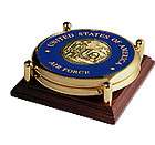 UNITED STATES AIR FORCE THEME BRASS COASTER 2 PC SET W/