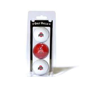 Ohio State Buckeyes OSU NCAA Team Logo 3 Golf Ball Pack:  
