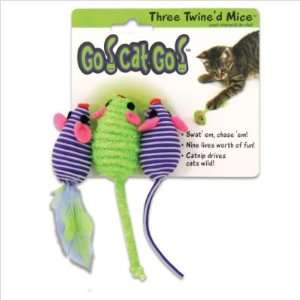 Our Pets CT 10296 Go Cat Go Three Twined Mice Cat Toy 