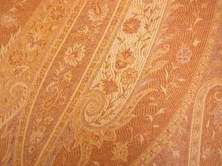 Iridescent Silk. Jamavar, India, Paisley Shawl. Beige  