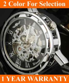   Automatic Skeleton Mechanical Lady Men Sport Wrist Watch Gift  