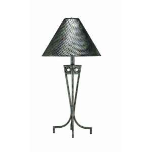 Lite Source LS 3780 Tessuto Table Lamp, Antique Pewter with Off White 