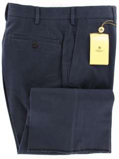 New $450 Borrelli Navy Blue Pants 44/60  