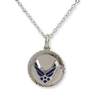 Air Force Rhodium Finish 18 Necklace