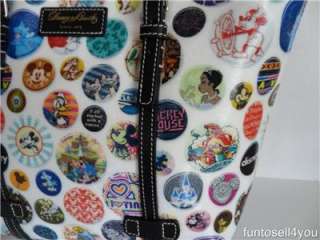   Bourke Disneyland BUTTONS Print Large Satchel Tote Handbag NWT Disney
