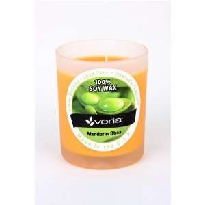 Mandarin Shea Soy Candle in Frosted Glass Tumbler: Beauty