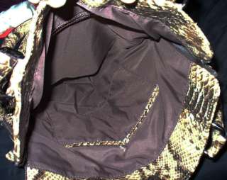 LIMITED Brown Black Snake Print Side Zip Flat Tote Purse Bag Handbag $ 