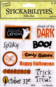 The Paper Studio Stickers 2 Sheets Halloween Sayings  