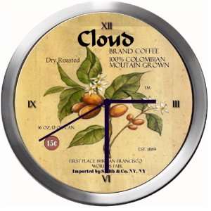  CLOUD 14 Inch Coffee Metal Clock Quartz Movement Kitchen 