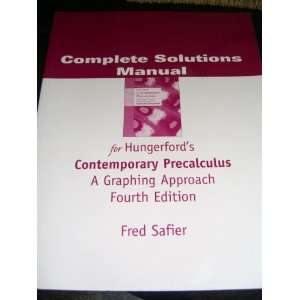   Precalculus   A Graphing Approach   4th Edition Fred Safier Books