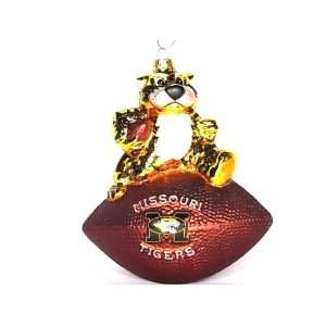  MU Glass Football Ornament