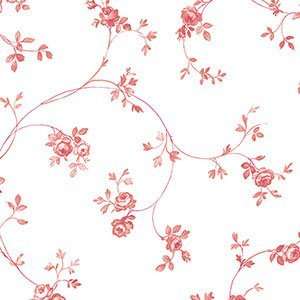 Floral Vine Red on White Wallpaper in Kitchen Concepts 2 