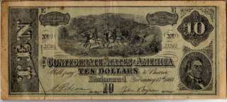 1864 Confederate $10 Bill E Series Richmond  