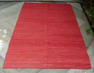 Flat Leather decorative area accent Rug 4 x 6 RED  