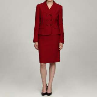 Tahari Womens Red Herringbone Skirt Suit  Overstock