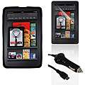    Kindle Fire Black Silicone Case/ Screen Protector/ Car Charger