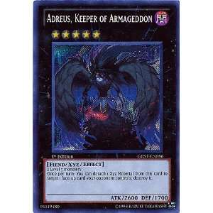   Card Adreus, Keeper of Armageddon GENF EN086 Secret Rare Toys & Games