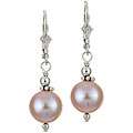 Charming Life Sterling Silver Pastel Pink FW Pearl Earrings (9 10 mm 