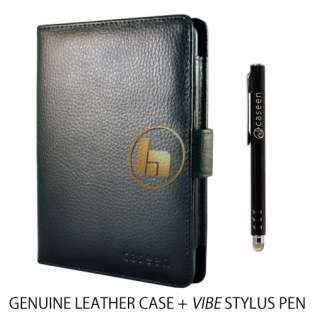   Leather Case Cover + Black VIBE Stylus Pen for  Kindle Touch