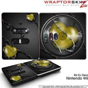 DJ Hero Skin Barbwire Heart Yellow fits Nintendo Wii DJ Heros (DJ HERO 