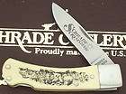 RARE SCHRADE USA 1995 SCRIMSHAW RACCOON LOCKBACK KNIFE 