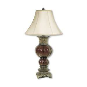 Antique Gold Table Lamp with Faux Blown Glass: Home 