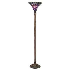    Azure Blue Tiffany Style Torchiere Floor Lamp