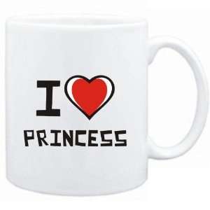    Mug White I love Princess  Female Names