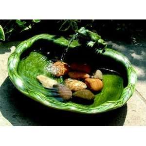   Solar Frog Fountain  Green Glazed by Smart Solar: Home & Kitchen