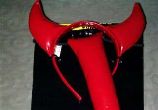   Red Padded DEVIL HORNS & TAIL Set Halloween Costume Size 4 5 6  
