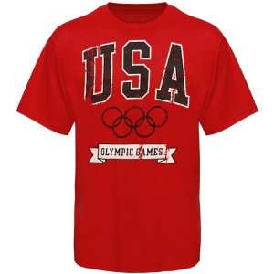  USA Olympics Vintage Games T Shirt   Red: Sports 