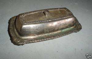 Vintage Silverplate Silver on Copper Butter Dish LOOK  