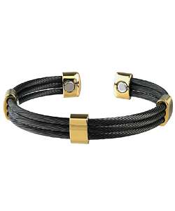 Sabona Trio Cable Black and Gold Magnetic Bracelet  Overstock