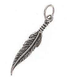 Sterling Silver Feather Pendant Charm  Overstock