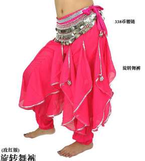 New Belly Dance Costume pants & silver wavy 8 colours  