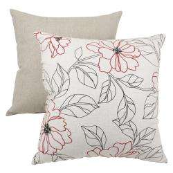 Pillow Perfect White/ Red Floral Throw Pillow  Overstock