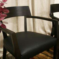   Wood/ Faux Leather Modern Dining Chairs (Set of 2)  Overstock