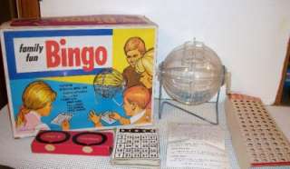 Vintage BINGO game with cage w/bx 1960s HASBRO Complete  