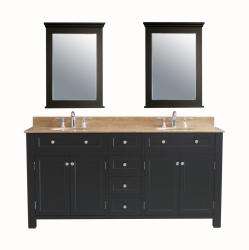   72 inch Traditional Double sink Bathroom Vanity Set  Overstock