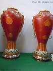 47 inch Huge China pure bronze cloisonne finely red fish vases pair 
