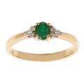 Yach 14k Yellow Gold Zambian Emerald and 1/10ct TDW Diamond Ring (G 