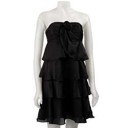 Max & Cleo Womens Strapless Tiered Dress  