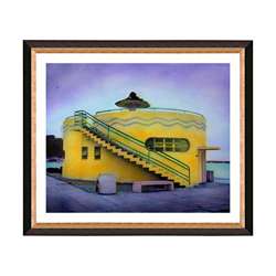 Yellow Beach House Giclee Frame Matted Print  Overstock