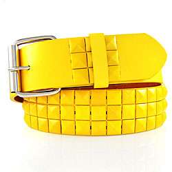 JK Belts Unisex 3 row Yellow Studded Yellow Belt  