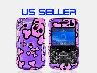 Purple Skull bone Case Blackberry Bold 3 9700 9870 Pink  