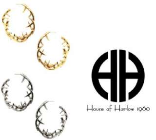 SALE House of Harlow 1960 Antler Hoop Earring in Silver  