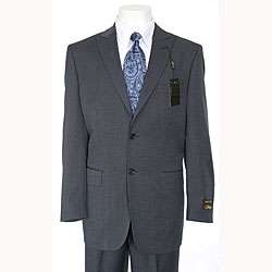Ferrecci Mens Peak Lapel Navy Blue Suit  Overstock