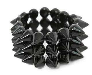   Jewelry Punk Style 3 Lines Spike Hedgehog Rivets Bracelet New Star HOT
